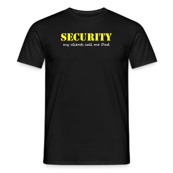 Father is security His children call him Papa - Men's T-Shirt - black - Front - AI Model Male 178 light (178cm)