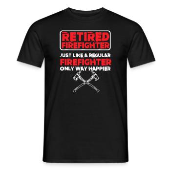 Un pompier à la retraite émerge d’un pompier - T-shirt homme - noir - Devant - AI Model Male 178 light (178cm)