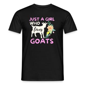 Juste une fille qui aime les chèvres - Drôle d’amoureux des chèvres & F - T-shirt homme - noir - Devant - AI Model Male 178 light (178cm)