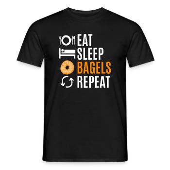 Eat Sleep Bagels Wiederholung - Männer T-Shirt - Schwarz - Vorne - AI Model Male 178 light (178cm)