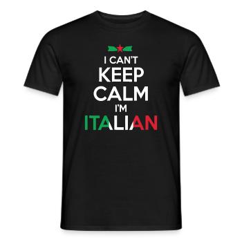 I Can't Keep Calm I'm Italian - Men's T-Shirt - black - Front - AI Model Male 178 light (178cm)