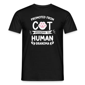Promu de grand-mère de chat à grand-mère humaine bébé an - T-shirt homme - noir - Devant - AI Model Male 178 light (178cm)