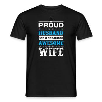 Männer stolzer Ehemann einer verdammt tollen Frau - Männer T-Shirt - Schwarz - Vorne - AI Model Male 178 light (178cm)