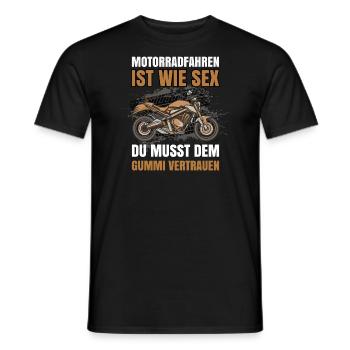 Motorradfahren ist wie Sex Lustiges Motorrad Shirt - Männer T-Shirt - Schwarz - Vorne - AI Model Male 178 light (178cm)