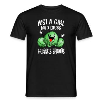 Just A Girl Who Loves Brussels Sprouts Vegetable V - Men's T-Shirt - black - Front - AI Model Male 178 light (178cm)