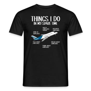 Dans mon temps libre Avion Aviation - T-shirt homme - noir - Devant - AI Model Male 178 light (178cm)