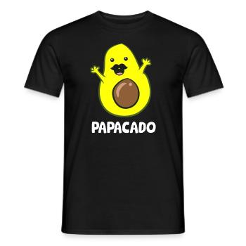 Funny Avocado Dad Vegan Guacamole Avocado Papacado - Men's T-Shirt - black - Front - AI Model Male 178 light (178cm)