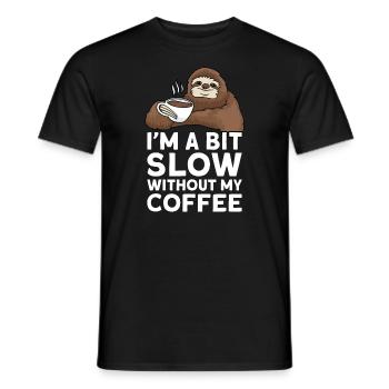 Lustige Kaffee-Idee, Kaffee-Liebhaber-Idee, Süßes Faultier - Männer T-Shirt - Schwarz - Vorne - AI Model Male 178 light (178cm)