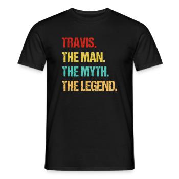 Mens Travis The Man The Myth The Legend - Men's T-Shirt - black - Front - AI Model Male 178 light (178cm)