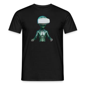 VR Alien - Men's T-Shirt - black - Front - AI Model Male 178 light (178cm)