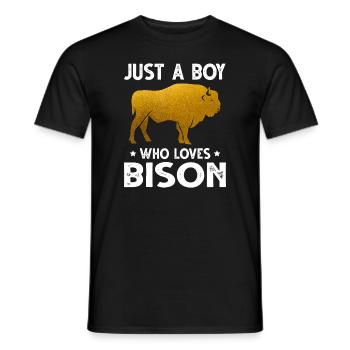 Juste un garçon qui aime les amoureux des animaux mignons du bison - T-shirt homme - noir - Devant - AI Model Male 178 light (178cm)