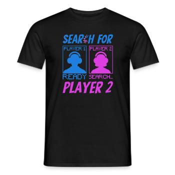 Gamer Boy Gaming Girl Gaming Multiplayer Games - Men's T-Shirt - black - Front - AI Model Male 178 light (178cm)