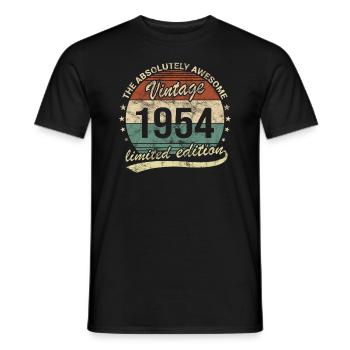 Génial depuis le design d’anniversaire rétro vintage 1954 - T-shirt homme - noir - Devant - AI Model Male 178 light (178cm)