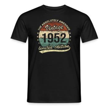 Awesome Since Vintage 1952 Retro Birthday Design - Men's T-Shirt - black - Front - AI Model Male 178 light (178cm)