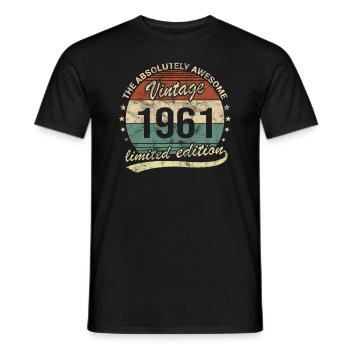 Génial depuis le design d’anniversaire rétro vintage 1961 - T-shirt homme - noir - Devant - AI Model Male 178 light (178cm)