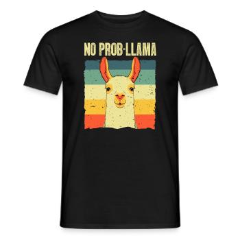 Cool Llama For Men Women No Prob Llama Alpaca Farm - Men's T-Shirt - black - Front - AI Model Male 178 light (178cm)