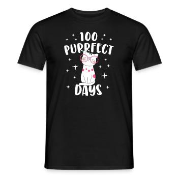 100 Purrfect Days Cat Happy 100th Day Of School Co - Men's T-Shirt - black - Front - AI Model Male 178 light (178cm)