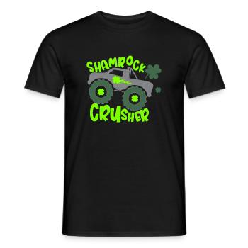 Kids Saint Patricks Day for Monster Truck Shamroc - Men's T-Shirt - black - Front - AI Model Male 178 light (178cm)