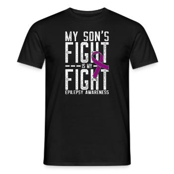 My Son's Fight is My Fight Epilepsy Awareness - Men's T-Shirt - black - Front - AI Model Male 178 light (178cm)