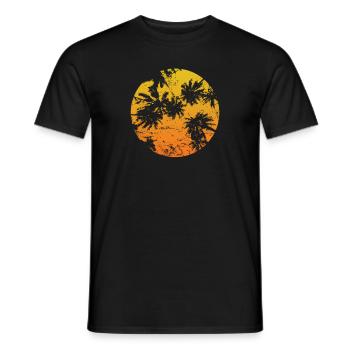 Palmier Plante d’été Coconut Beach - T-shirt homme - noir - Devant - AI Model Male 178 light (178cm)