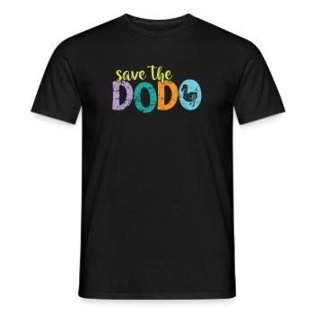 Save the Dodo bird from Mauritius - Men's T-Shirt - black - Front - AI Model Male 178 light (178cm)
