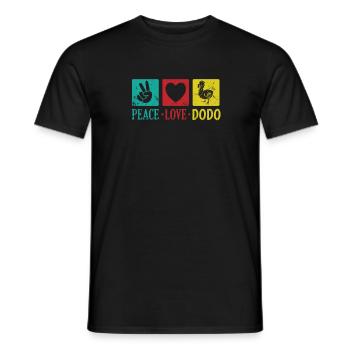 Peace Love Dodo Bird from Mauritius - Men's T-Shirt - black - Front - AI Model Male 178 light (178cm)