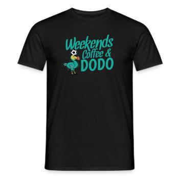 Weekends Coffee and Dodo Bird from Mauritius - Men's T-Shirt - black - Front - AI Model Male 178 light (178cm)