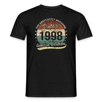 Génial depuis le design d’anniversaire rétro vintage 1998 - T-shirt homme - noir - Devant - AI Model Male 178 light (178cm)