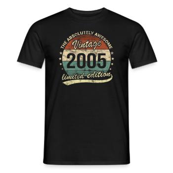 Awesome Since Vintage 2005 Retro Geburtstag Design - Männer T-Shirt - Schwarz - Vorne - AI Model Male 178 light (178cm)