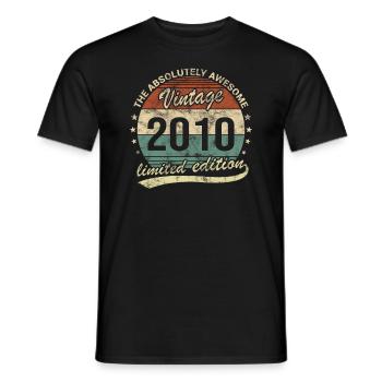 Génial depuis le design d’anniversaire rétro vintage 2010 - T-shirt homme - noir - Devant - AI Model Male 178 light (178cm)