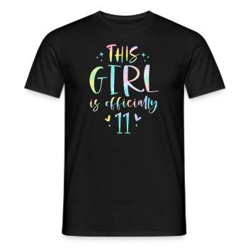 Cette fille a officiellement 11 ans onze ans 11ème - T-shirt homme - noir - Devant - AI Model Male 178 light (178cm)