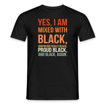 Yes I Am Mixed with Black - Proud Black History - T-shirt homme - noir - Devant - AI Model Male 178 light (178cm)