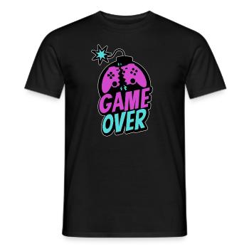 Game Over Controller Konsole Zocker Pro Gaming - Männer T-Shirt - Schwarz - Vorne - AI Model Male 178 light (178cm)