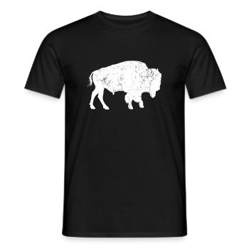 Buffle en détresse Retro Bison Animal Lover idée M - T-shirt homme - noir - Devant - AI Model Male 178 light (178cm)