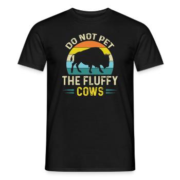 Ne caressez pas les vaches moelleuses drôles de bison Yellowstone - T-shirt homme - noir - Devant - AI Model Male 178 light (178cm)