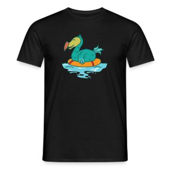 Dodo in the water with floating tire bird - Men's T-Shirt - black - Front - AI Model Male 178 light (178cm)