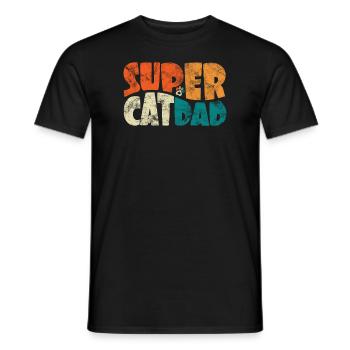 Super Cat Dad for the Best Cat Dad Ever Retro - Men's T-Shirt - black - Front - AI Model Male 178 light (178cm)