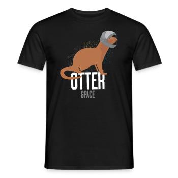 Sonnensystem Otter Weltraum Astronaut Otter - Männer T-Shirt - Schwarz - Vorne - AI Model Male 178 light (178cm)