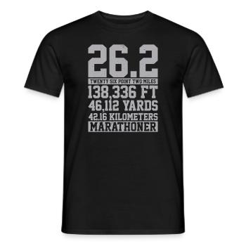 Marathon T-Shirt - 26.2 Miles Running Runner Shirt - T-shirt homme - noir - Devant - AI Model Male 178 light (178cm)