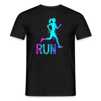 Running Girl for girls runnersrunning lover - Men's T-Shirt - black - Front - AI Model Male 178 light (178cm)
