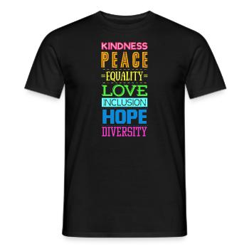 Freundlichkeit Frieden Gleichheit Liebe Inklusion - Männer T-Shirt - Schwarz - Vorne - AI Model Male 178 light (178cm)