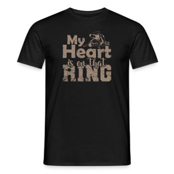My Heart is on that Ring Wrestling Show Fight - Men's T-Shirt - black - Front - AI Model Male 178 light (178cm)