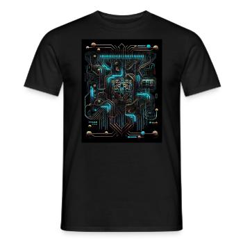 AI Art | Inside AI - Platine - Männer T-Shirt - Schwarz - Vorne - AI Model Male 178 light (178cm)