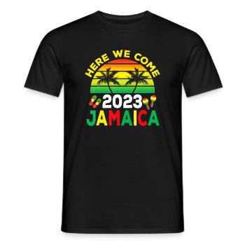 Jamaica 2023 Here We Come Matching Family Dream Va - Men's T-Shirt - black - Front - AI Model Male 178 light (178cm)