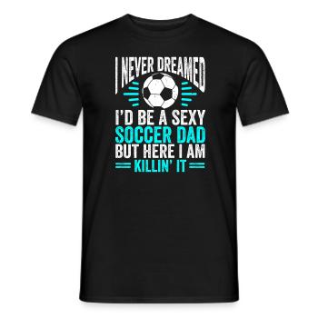 Fußball Herzschlag Fußball Ball Herzschlag - Männer T-Shirt - Schwarz - Vorne - AI Model Male 178 light (178cm)