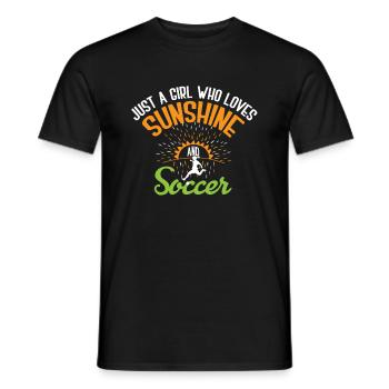 Football just a girl who enjoys the sunshine - Men's T-Shirt - black - Front - AI Model Male 178 light (178cm)
