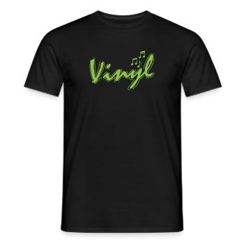 Vinyle avec partitions Enregistrer de la musique - T-shirt homme - noir - Devant - AI Model Male 178 light (178cm)