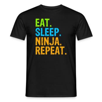Eat Sleep Ninja Karate Repeat - Men's T-Shirt - black - Front - AI Model Male 178 light (178cm)