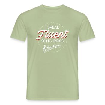 Ich spreche fließend Songtexte Musikliebhaber Lustiger Spruch - Männer T-Shirt - Sage - Vorne - AI Model Male 178 light (178cm)