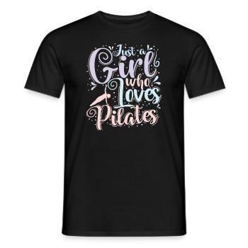 Just a Girl who Loves Pilates Powerhouse - Men's T-Shirt - black - Front - AI Model Male 178 light (178cm)